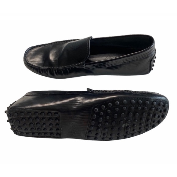Tod's ✦ Gommino Driving Shoes Slip On Loafer ✦ Black Textured Leather ✦ UK9 US10 - Picture 13 of 16